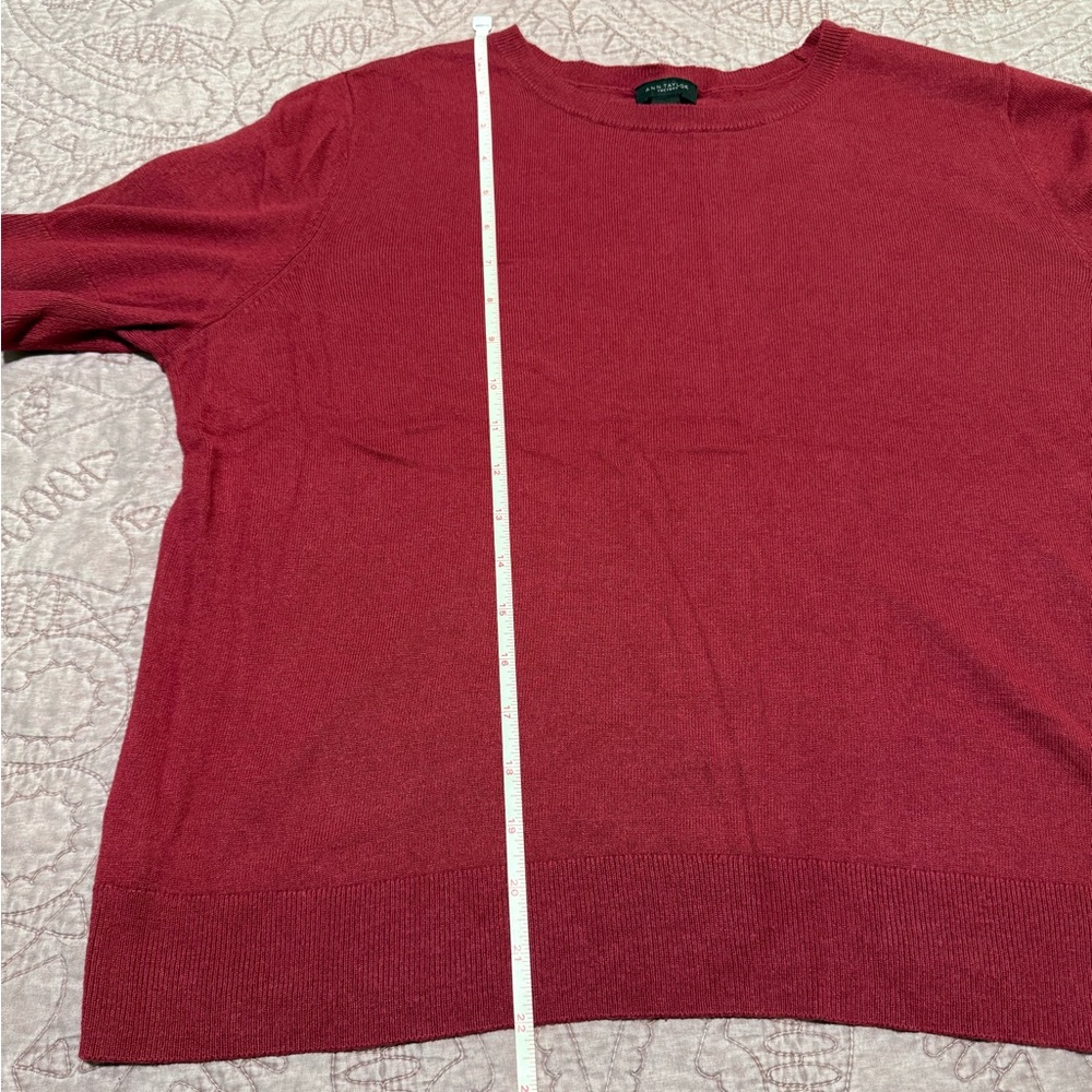 Ann Taylor Factory Deep Red Short Sleeve Sweater - Picture 7 of 11